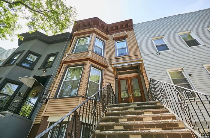 Delivered vacant! Welcome to 81 Moffat St.This multi-dwelling home on tree-lined Moffat Street in Bushwick is a superb opportunity. Make this two-family home on three floors plus basement yours and enjoy the flourishing neighborhood. The home is configured as an owner&rsquo;s duplex with a rental unit on the third floor. The main apartment, features a comfortable living room, a dining room and a generous eat-in kitchen with access to an oversized backyard. The second floor includes three bedrooms and a full bathroom. The third floor rental unit has three bedrooms, a full bathroom and a kitchen. The home features high ceilings and many of the original moldings remain, contributing charm and an elegant touch. Light and spaciousness permeate all floors thanks to the front-facing large bay windows. The home is conveniently located near the L and Z trains, Irving Square Park and the Bushwick Playground . This house is prime! You will benefit from the range of amazing opportunities and variety of shops, cafes, restaurants, and entertainment that Brooklyn has to offer. Overall, this is a property you cannot miss! It represents the essence of Brooklyn and an opportunity to be a part of a vibrant neighborhood. The living area is a spacious 3, 100 sq ft plus an additional 1, 760 sq ft of unused FAR that helps make this property a smart buy