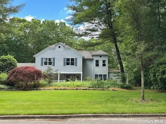 Classic Elegance meets modern convenience! Welcome home to to this warm & inviting 4-bedroom home set on a private acre lot in beautiful Hunter&rsquo;s Run Community. Great location convenient to major roadways, yet tucked away on a private cul-de-sac. Delightful interior touches abound such as solid wood interior doors throughout house, New windows in the kitchen & Primary Bath, whirlpool tub in Primary bath, full basement with 8ft ceiling height & slate-top pool table that stays! Oak hardwood floors on first floor, Australian Cypress wood floors on second floor, 6 framed exterior walls, oversized 2-car garage, 3 skylights in kitchen with UV screens, new microwave, Den or Home Office on first floor. Outside you may enjoy the sun in the 20x40 IG salt-water pool with new pump, liner & robot vacuum. Lay out on the expansive sunken paver patio surrounding the pool or on the large rear deck overlooking the yard. Or perhaps enjoy the shade in one of many covered shaded areas in the front or rear yard. Large front porch has been re-designed & re-built with all new decking & wainscot ceiling. In-ground sprinklers with phone app, new sealcoat on driveway, large shed in yard on concrete slab, new hot water heater,  5-ton 2-zone CAC system, 3 large cesspools in front yard & underground 1000-gallon oil tank. Taxes with STAR are $16, 723.16 This home checks all of the boxes! Some furniture is for sale ...