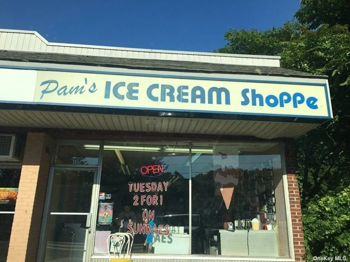 East Islip staple for over 40 years PAMS ICE CREAM SHOP is for sale. Successful business known by all locals has been owned by the same family and at this very location since 1970. Business was originally a Carvel in 1970 and became Pam&rsquo;s Ice Cream Shop in 1985. Open year round will stellar reviews across the board on all review platforms. This is a sale of the business only and buyer will assume lease. Sale includes all inventory at the time of sale and all equipment. Please do not inquire in store.