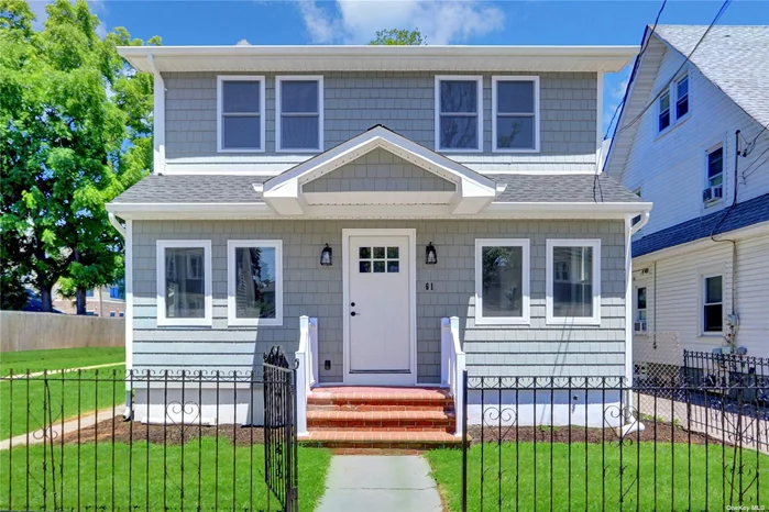 Welcome Home to 61 Burr Avenue. This Completely & Beautifully remodeled Colonial has it ALL!! As soon as you step in you&rsquo;re welcomed into a Large, Ultra Bright Entry Foyer that can be utilized nicely as a calming workspace. The Warm Living Room is a cozy place, perfect for reading, watching TV or simply relaxing. The spacious Dining Room offers plenty of room for entertaining both family and friends. Situated adjacent to the dining room is the Sparkling Kitchen with its gleaming Quartz countertops, porcelain tile floor and stainless steel appliances that you&rsquo;ll surely look forward to making dinner in!!  And for convenience there&rsquo;s also a very tastefully designed half Bath on the main floor. On the Second floor:  Upstairs, there are 4 very Bright and spacious bedrooms and 1 Beautifully appointed Full Bathroom and Walk-up attic w/ access staircase. Immediately you&rsquo;ll notice the large number of windows and the amazing amount of natural light that shines into this sunny home!!! NEW ADDITIONS: New Roof, Including ALL boards underneath, Vinyl siding, All windows, Doors and Hardware both interior & exterior,               All moldings, Rain gutters, Electrical wiring, All Light fixtures, Thermostat, Switches, Outlets, Plumbing, Updated Hot               Water Heater, Bathrooms fully renovated, Kitchen fully renovated, Stainless steel appliances, Cabinets, Microwave,               Dishwasher, Refrigerator, Range, All new Spackle and paint, Attic insulation, Wall insulation, Gas line connection...  This TRULY is A MUST SEE!!! Don&rsquo;t miss it!!