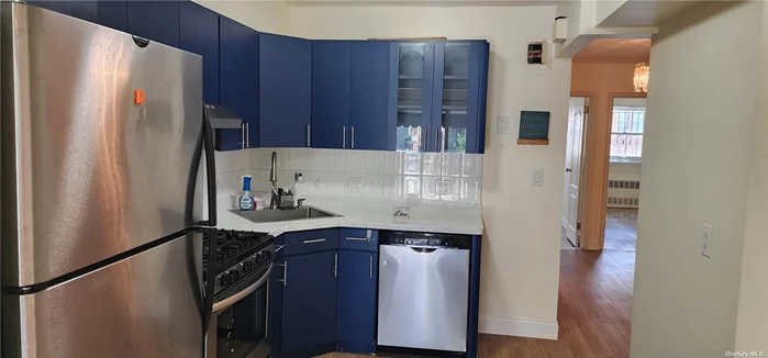 Excellent opportunity on the Maspeth / Middle Village border , beautiful 2 bedroom/ 5 room unit , everything in great condition, available immediately. Compensation 1 month paid by tenant 50/ 50 split. This great unit contains 2 good size bedrooms w/closet each, full bathroom, spacious foyer w/ coat and linen closet space, very nice EIK w/dishwasher, a great size Formal DR w/access to a large Terrace , and a very bright & spacious LR w/ efficient AC unit that cools off the entire unit. All utilities included except electric. NO pets allowed. Near LIE, Grand Ave, shopping area & schools, close to Stop & Shop, public transportation.