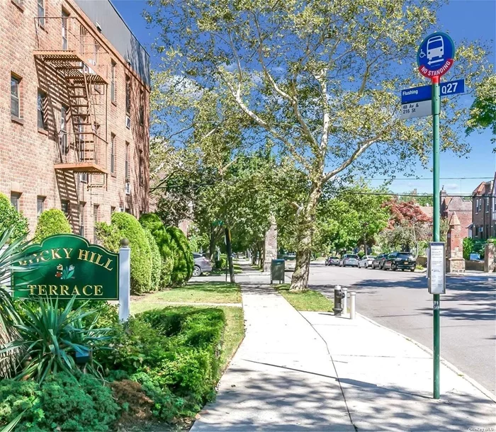 Welcome to Rocky Hill Terrace community. This Spacious 1 bedroom coop is located at one of the most livable places in Bayside. There is window in every room, there is a lot of natural sunlight. Building very well maintained tow supers in the building , washers and dryers in building. Near by Oakland Lake, restaurants, shops, gyms, and public transportation. Easily take an Express Bus To Nyc, There is a Q27 bus in front of the building to Downtown Flushing. Walk To Bayside Lirr Station (Port Jeff Line), Close to Bayside&rsquo;s major highways include the Long Island Expressway, Clearview Expressway, and the Cross Island Parkway.