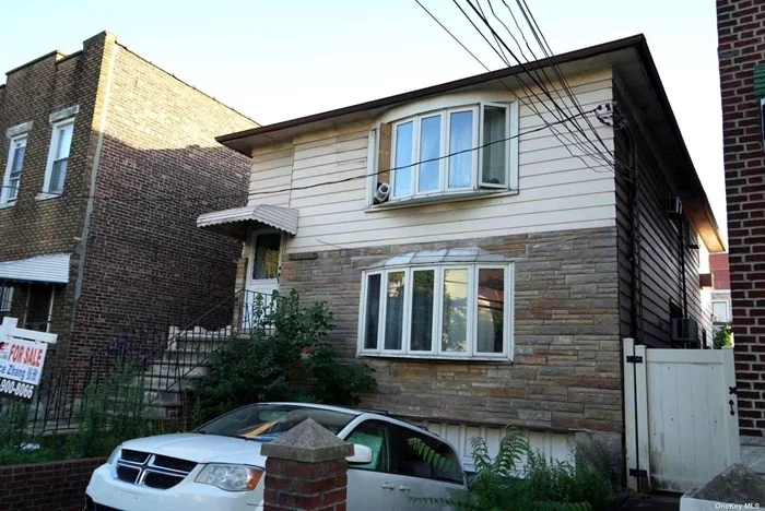 Large two family detached in primary location of Elmhurst, 5 mins walking distance to Queens Center Mall and #R/7 Subway Station! Great Condition! Finished Walking-out Basement! 2 Car attached Garage! Big Belcony on Second Floor! Big Backyard! Separate heating systems! 2 gas meters! 3 electric meters!