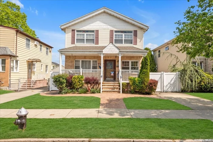 Detached mid block charming colonial home in the heart of Whitestone Queens. This home is situated on a 4, 141 SF lot and has about 2, 000 SF of interior living space. Total of 5 spacious bedrooms and 3 full bathrooms. First floor has living room, as well as a family room which leads to the backyard deck. Current Laundry room on first floor can be used as an office or bedroom. Second floor has 2 bedrooms and an oversized Primary bedroom with walk in closet. Walk out basement has high ceilings and features a bedroom, recreation room, full bathroom and a secondary laundry room. Backyard is fully fenced with a deck and 1 car detached garage. Conveniently located blocks from Francis Lewis Blvd and across the street from PS 184.