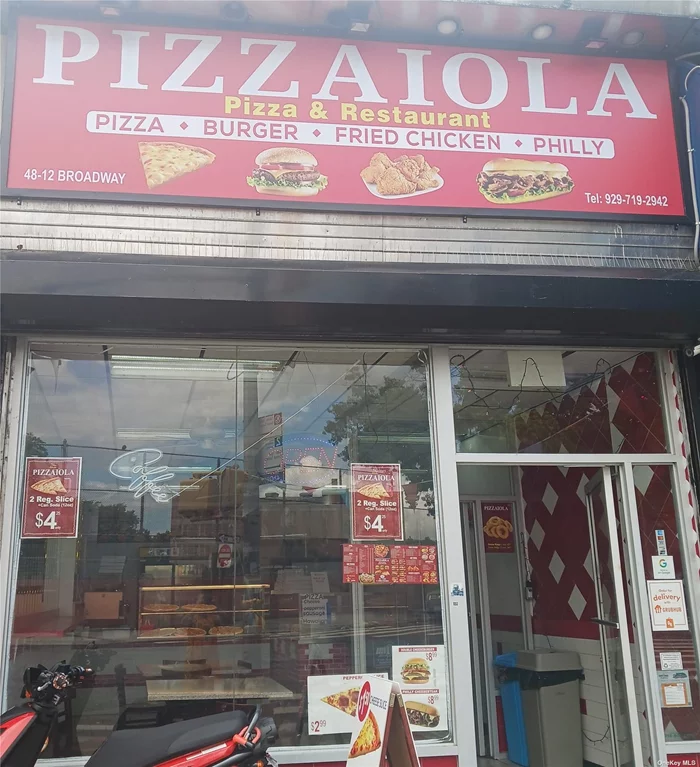 Buy this turnkey pizza place for sale located on Broadway, Astoria across from the M/R train today. Start your own business! You will have everything you need for success with this fully stocked kitchen with all the equipment and help needed. This has been a successful and active turnkey operation for the past few years. This is the ideal setup for any seasoned entrepreneur or new to the business. When you purchase this successful pizza place you will be ready to serve your customers from day one. This pizza place has a high customer traffic area and consistent catering orders from the local school. This 1400 sq ft pizza place for sale has a basement with office and bathroom. Owner is negotiable with years of lease. This is a perfect location for your restaurant, equipment and potential are all there and ready for a new owner! This pizza place has been updated with a new refrigerator, AC units, etc. Keep the name and concept or bring your own. At this price, you don&rsquo;t want to miss this pizzeria. The owner is willing to deal only with serious people.