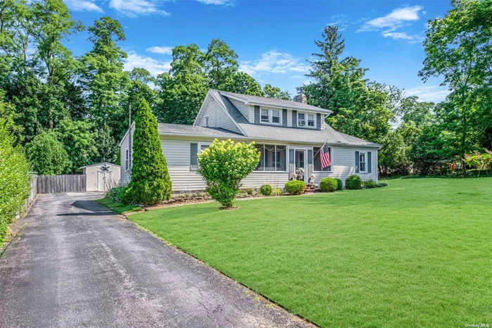 Welcome home to 85 Ridgeway Ave in Three Village School District! This 1850+sqft 4 bedroom, 2.5 Bath Expanded Cape is the home that you have been waiting for. Entering into the home from the screened in porch, you will immediately fall in love with the character and charm. The main level consists of a spacious living room, formal dining room, updated kitchen with granite countertops and stainless steel appliances, den with fireplace, half bath and mudroom. Additionally there is a guest quarters which could be a possible apartment with the proper permits that has its own living room, dining area, bedroom and full bath. The upstairs has 3 additional bedrooms and a full bath. Plenty of storage available in the 2 sheds and partial basement. The fully fenced yard is an absolute piece of paradise. The large patio and in-ground pool create an absolute entertainers dream or just a peaceful backyard oasis. With taxes at $13k with the STAR credit, this home is one you will not want to miss!