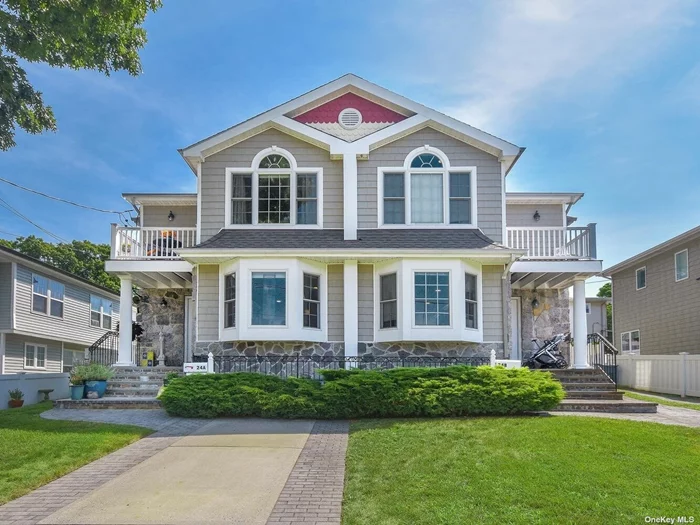 Water Views of Manhasset Bay from this spacious Duplex featuring living room, dining area, eat-in kitchen with granite counters, SS appliances and sliders to backyard, and powder room on main level. The 2nd floor offers primary bedroom w/bath, +2 addtl bedrooms and full bath. Full, finished basement with laundry. Off-street parking.