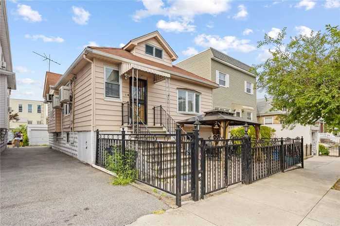 Discover a unique living opportunity with this rare find of two family located in prime Bronx, offering a total of 2, 208 sq. ft. of living space on a 3, 135 sq. ft. lot. The front house features 3 spacious bedrooms, 1 full bathroom, and a finished basement with a separate entrance and high ceilings, providing additional living space and versatility. The back house includes 1 cozy bedroom and 1 bathroom, ensuring privacy and an independent living environment for each household. Conveniently located close to the 6 train subway station and multiple highways, this property offers easy commuting and proximity to shops, restaurants, and schools. Ideal for both personal use and investment, this rare two-house layout on a single lot presents a unique opportunity with great potential.