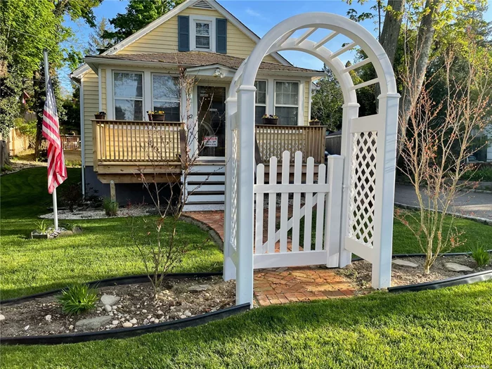 Location, Location, Location! This charming cape style home with too many updates to list, is one street away from the Long Island Sound with partial water views from the front deck! The beautifully manicured yard includes an original handmade 1850&rsquo;s brick walkway, 3 new entertainment decks, a long driveway for ample parking, new roof on the garage, and a new above ground oil tank. New gutters recently installed. Motion and security lights installed around the property. The interior boasts new stainless-steel appliances, ceiling fans, quartz countertops, new windows and new laminate floor on the main floor. No flood insurance is needed. Very low taxes! Come enjoy the proximity to the North Fork of Long Island with wineries and farm stands. This home is minutes away from the Ferry at Port Jefferson Village with access to Connecticut/ New England.