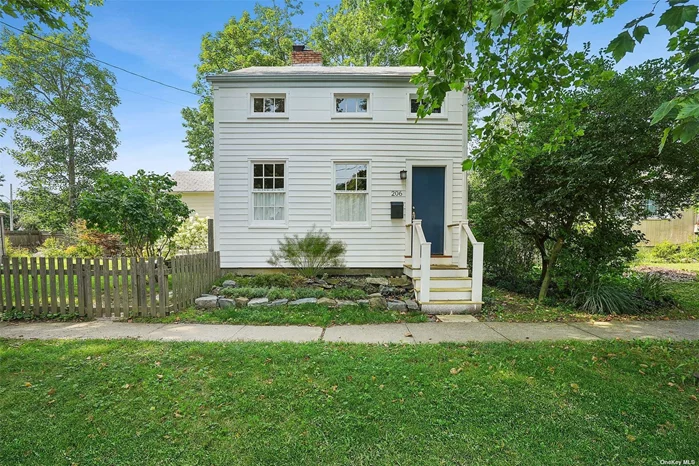 1840&rsquo;s Carpenter&rsquo;s Cottage, conveniently located in Greenport Village. Fence enclosed yard with shade trees and many perennial plants. Cozy living room with working fireplace. Generous dining room with patio doors opening onto a brick patio. Galley kitchen with new sink and faucet, new refrigerator. Two bedrooms with full-size and eye-brow windows. Full bath with claw-foot tub and powder room. Crawl space with concrete floor. Custom-built 8x10 shed in spacious side yard. Split A/C system in bedrooms, electric heat and new hot water heaters. Close to LIRR, public transportation, Jitney, shopping, restaurants, library & playground.