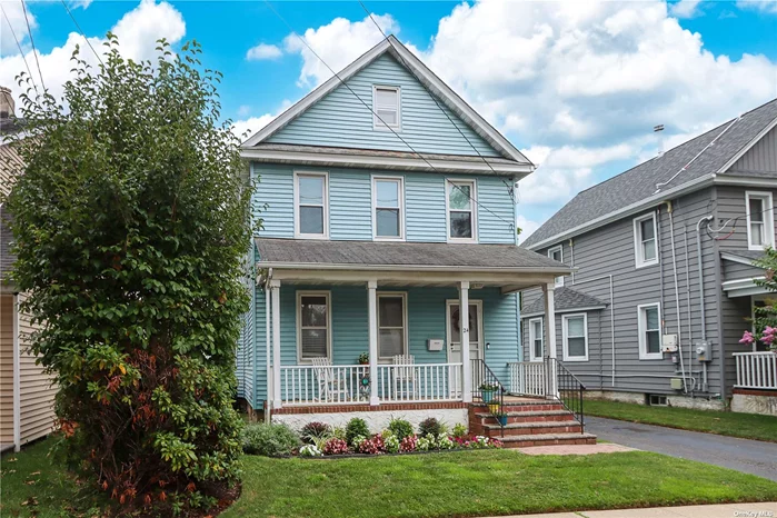 Charming Custom Built Victorian Style Home in the West Village Section of Westbury. Living Room, Formal Dining Room, Updated Eat-In-Kitchen and Half Bath on the First Floor. Second Floor Leads to 3 Bedrooms and a Full Bath. Spacious Walk-Up Attic for Storage. Additional Storage in Basement with Walk-Out Stairs to Fenced, Private Backyard with Patio. Hardwood and Laminate Floors, Gas Heating and Cooking, Wall AC Units, and Ceiling Fans. Driveway Fits 3 Cars and Unrestricted Street Parking. Close to LIRR, Buses, Parkways, Schools, Shopping, and All.