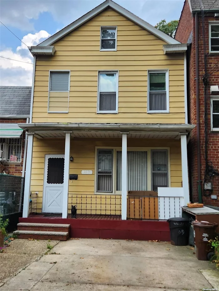 Frame House with 3 Bedrooms, Living Room , Dining Room Eat In Kitchen, Full Basement 2 Full Baths. 2 Dormers In Attic Front and Back Porches Nice Large Backyard Perfect for BBQ Private Driveway Parking for 2 cars