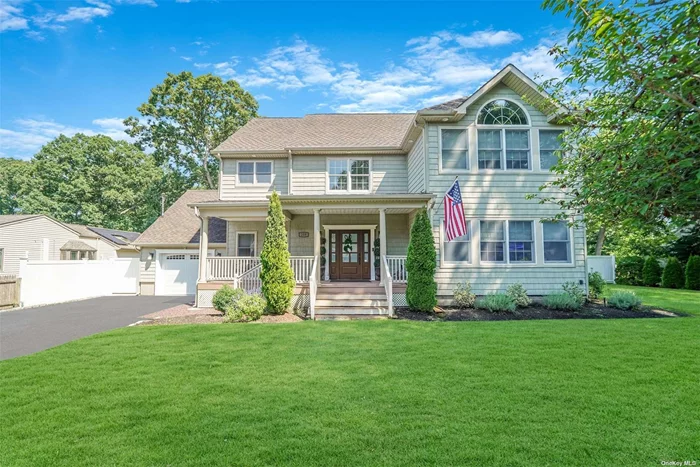 Welcome Home To This Stunning & Newly Renovated Center Hall Colonial Nestled Mid Block In The Heart of The Forest Brook Acres Section Of Smithtown Featuring A Gorgeous & Elegant Entry w/ Cathedral Ceilings, That Highly Desirable Open Floor Plan, 3 Generous Sized Bedrooms & 3 Full Baths Including a Primary En-Suite w/ An Oversized Walk-In Closet, Double Vanity, Jacuzzi Tub & Shower, A Beautifully Updated Designer Kitchen w/ Alaskan Granite Countertops, High End SS Appliances, Double Skylights & French Sliders To The Backyard, Walk-In Pantry, A Large LR/DR Area, Cozy Den w/ Wood Burning Fireplace, Partial Basement, A Resort-Like Private Flat Backyard w/ Lush Landscaping, In-Ground Sprinklers, Attached One Car Garage Includes Show Room Flooring & Access To The Backyard, Incredible Curb Appeal & So Much More! You Do Not Want To Miss This One!!