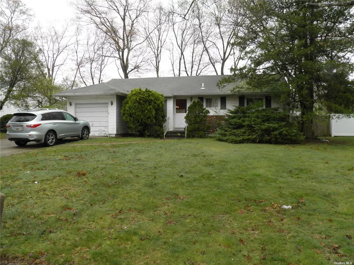 Ranch in Desirable Morewood Section of Smithtown. Home sits on level .24acre of property and 1-car Garage. Features 3 Bedrooms, Bath, EIK, FLR, FDR, Full Basement, Gas Heat, HWH, Sidewalks thru-out community, Taxes with Basic star $9, 754.67, Smithtown Schools close by. Home SOLD AS IS Condition