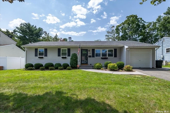 Welcome to this picture perfect turn key home in the heart of Kings Park! This beautiful 3 bed, 1.5 bath ranch was fully renovated in 2021 sparing no expense. The updated kitchen features stainless steel appliances, white shaker cabinets and ample storage. Enjoy meals in both your kitchen and dining room looking out to the backyard patio. This bright and airy home has hardwood floors and hi-hats throughout. First floor is completed with primary bedroom and ensuite half bath, 2 additional bedrooms and a beautiful updated full bath. The fully finished basement offers an inviting bonus space for friends and out of town guests. Additionally, a one car attached garage with CAC(2021), new hot water heater and boiler(2022). There is gas on street for conversion.