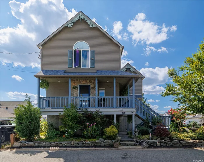 Absolutely stunning waterfront home. Lifted to fema specifications, this home has 3 garage doors on the first floor with ample storage space. A garage door opens to the back yard, making garage access a breeze while doing yard work. Upon Entering you are greeted with a compass rose inlay at your feet in the hardwood floors leading into a perfectly flowing open concept. Every minute detail down to the beach themed lighting fixtures and uniquely designed stair rails gives you no doubt you are on a waterfront property. The kitchen has been updated with all new appliances, updated bathrooms, new fully owned solar panels, brand new roof, Navient boiler, and 200 AMP electric service. The master bedroom boasts lofted ceilings with a spacious walk-in closet. Each room is sundrenched and comfortable, especially when the windows are allowing a summer breeze coming off the water to enter. There are too many updates to list. Truly a must see.