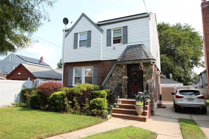 This beautiful freestanding single family home in the heart of St. Albans features an entry foyer, spacious formal living room, formal dining room, updated kitchen with new stainless steel appliances, access to basement and backyard, 3 bedrooms and full bath, full basement with outside entrance. There are beautiful wood floors throughout and a Security System. The fenced-in backyard is great for entertaining, gardening or just relaxing. This home has a 2-car garage and a long private driveway. Sprinkler System for both front and backyard lawns. Solar Panels for energy savings. Conveniently located within short proximity to major transportation, schools, shopping, restaurants, houses of worship, and many other neighborhood amenities.