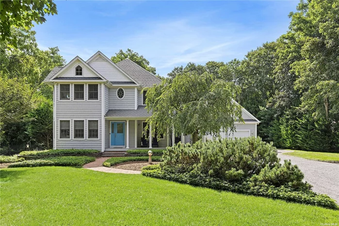 Welcome to this tranquil post-modern home, nestled on 1.6+/- acres of lush, landscaped grounds. As you ascend the steps to the front porch, a delightful wrap-around veranda sets the tone for a warm entrance into the home. Upon entering, the exceptional craftsmanship is evident, with crown molding, wood floors, and radiant heat throughout. The open-concept living space is perfect for hosting guests, featuring a chef&rsquo;s kitchen, a charming breakfast area, and a welcoming living room. The main level also showcases a formal dining room, a flexible den/office, and an enclosed sunroom offering views of the picturesque side and back yards. Through the side door, an expansive mudroom, powder room, and access to the 2-car, heated garage with epoxy floors and the option for a car lift await. Upstairs, the primary suite boasts an oversized bathroom, a walk-in closet with a commercial-grade washer and dryer, along with two additional bedrooms sharing a bathroom. Additional amenities include a basement, an outdoor firepit, a sprawling lawn with mature trees, room for a pool and ample space over the garage. This turnkey residence is meticulously appointed with numerous extras, creating an ideal setting for comfortable living and seamless entertaining.