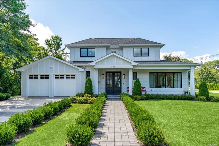 Completed in 2021, this five bedroom home culminates in a residence that cohesively honors design elements of today. The home has a beauty and sophistication that places an emphasis on an organic aesthetic, the finest building materials and an open and flexible floor plan. Clean lines, white oak floors, oversized windows and glass doors invite natural light. Exquisite finishes create an oasis of luxury in the sort after Westwood community of East Hills. The kitchen complex has as European aesthetic. High-End finishes include custom Italian cabinetry, Quartzite countertops, top appliances and a generous island. The adjacent den is sunlit and the fireplace is the focal point of the room. The dining room and living room offer wonderful possibilities for the holidays when entertaining large groups. There are two bedrooms with a shared hall bath on the main level. Either one can be used as a home remote office. The second floor offers a luxurious primary en-suite with a luxurious bathroom. Italian double sink vanity, exotic countertops and an oversize shower complete the room. There are two additional bedrooms and a shared bath. Glass doors access and overlook the new expansive patio and landscape. Full finished basement, two car garage, security patrol. Membership to the private East Hill Park, offering a range of amenities including community pool, tennis, basketball courts, playground, baseball field, dog park, and gym. Roslyn School District