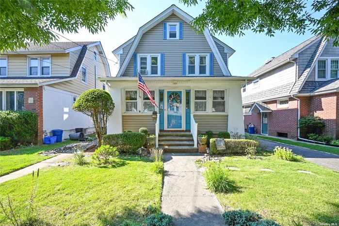 Step into this delightful three-bedroom, two-bath colonial-style home. The first floor offers a cozy living room, a formal dining area, and a spacious eat-in kitchen, all complemented by a newly renovated full bathroom and a bright sunroom. Stay comfortable year-round with split units on both levels. Upstairs, you&rsquo;ll find three generously sized bedrooms with ample closet space and another full bathroom. There is also a walk-up attic providing abundant storage. There is a semi-finished basement Outside, enjoy the serene backyard-ideal for entertaining or cultivating your own garden retreat. Added feature of in-ground sprinklers. Extended driveway with detached one-car garage. Conveniently located near major highways, schools, shopping, and public transportation, this home offers the perfect blend of comfort and accessibility.