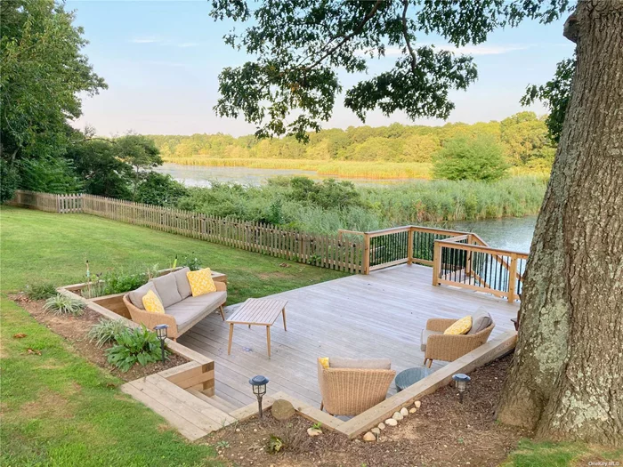 Experience year-round riverside living in this charming two-bedroom house on the Peconic River! The home is close to Herb farm, golf, shops, and wineries! Must see before its gone!