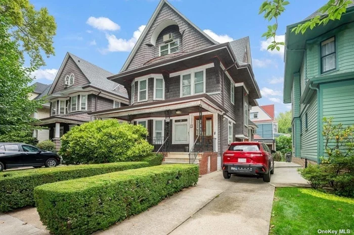 Charming Historic Home with Modern Amenities in Ditmas Park. Experience timeless elegance with this stunning 5-bedroom, 5-bathroom Victorian-style home. The exterior has styleic charm with its gabled roof, ornate woodwork, and beautifully maintained landscaping that offers fantastic curb appeal. As you enter, you&rsquo;ll be greeted by a grand foyer. The spacious layout flows effortlessly, with large windows flooding the home with natural light and offering delightful views of the trees surrounding the property. The eat-in kitchen is perfect for casual meals or entertaining guests. Additional features include a convenient laundry room, ample storage, and extra space in the full-sized basement, ideal for a home gym, workshop, or recreation room. The long private driveway leads to a detached garage, providing plenty of parking and storage space. The backyard offers a tranquil retreat, perfect for outdoor dining, gardening, or simply relaxing in a peaceful setting. This home is perfect for those looking to add their personal touch while preserving its unique charm. All offers submitted with mortgage pre-approval and/or proof of funds.