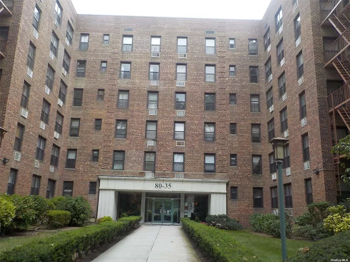 Large studio in well maintained elevator building close to all, Separate kitchen with window and bath with new walk-in shower and dressing area. On-site laundry room and 1st come parking lot with $35. yr sticker, In-ground pool, Q27 and Q88 buses, and QM6 to Manhattan.