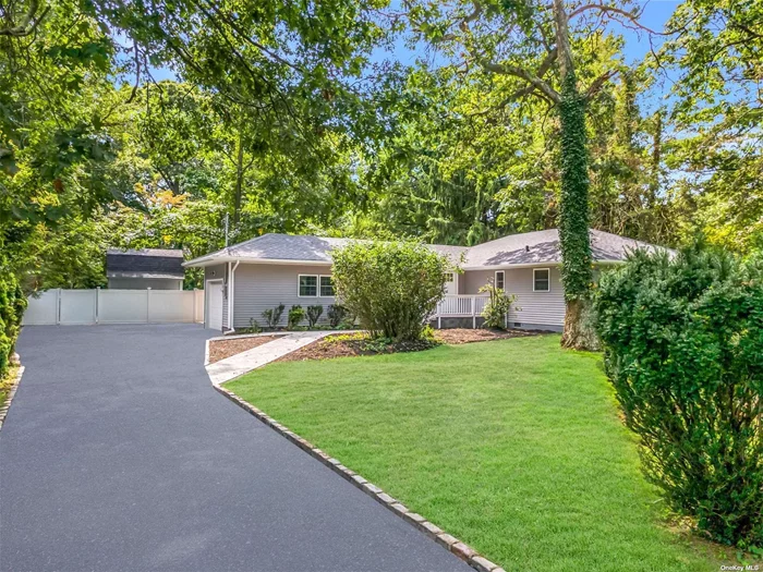 Welcome to Smithtown, NY! This beautifully renovated Ranch is ready to become your new home. With its inviting open floor plan and abundant natural light, this residence offers a spacious and airy atmosphere. The kitchen features sliding doors that open to a deck with views of the sparkling inground pool-perfect for relaxation and entertaining. Inside, you&rsquo;ll find two elegantly renovated bathrooms and gleaming hardwood floors throughout. The large lot provides plenty of space for outdoor activities and additional parking. A standout feature is the legal secondary structure, which offers endless possibilities-transform it into a pool house, tiki bar, art studio, or a cozy retreat tailored to your needs. Potential horse property. Recent updates include a new roof, siding, pool liner, kitchen, and bathrooms, ensuring modern comfort and style. Don&rsquo;t miss out on this fantastic opportunity to own a home in Smithtown, a charming community known for its sought after schools, picturesque parks, and vibrant local amenities. Discover all the benefits of living in this desirable area and make this your new home today!