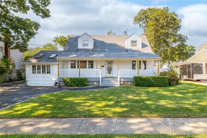 Welcome Home To This Beautiful Expanded Cape! Main Level Features, Hardwood Floors, Living Room, Dining Room W/2 Skylights, An Updated Eat In Kitchen With Stainless Steel Appliances, Granite Countertops And A Center Island, Updated Roof And Deck 3 Years Old, Inviting Front Porch, Natural Gas For Cooking. Fenced In Private Oversized Backyard, Featuring A Large Deck, Ideal For Outdoor Entertaining.