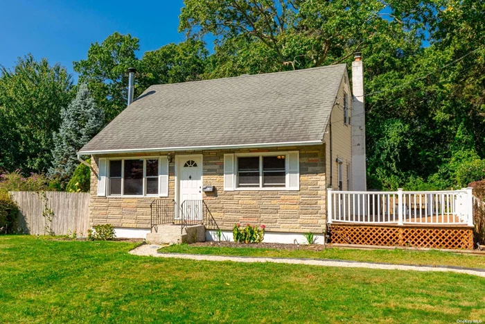 This charming 3-bedroom, 1.5-bath cape in Bay Shore, located in the desirable West Islip School District, is a hidden gem on a spacious 1/2 acre lot. Perfect as a starter home or the foundation for your dream home, it features hardwood floors, an eat-in kitchen, and a full basement. Bright, airy rooms offer plenty of natural light, and the expansive yard, complete with a deck and sprinkler system, is ideal for outdoor entertaining. This home is just waiting for someone to make it their own!