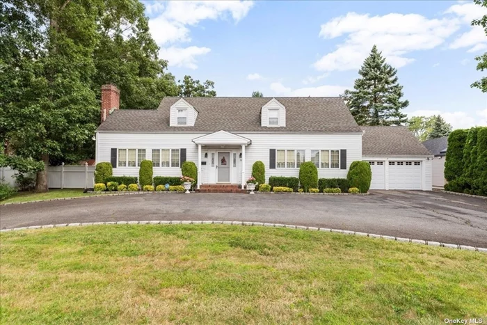 Elegant Belgium Block Trimmed Circular Driveway Sets the Stage for this One of a Kind Home in the Bethpage Estates Section. Large Entry Center Hall Brings You to Oversized LR with Fireplace - Formal Banquet Size Dining Room - Unbelievable Sized Country EIK with Table for 6 and Room for More - Main Level Den Office with Sliders from Both Den and EIK to Full Length Family Room with Cathedral Ceilings which was a Three Season Room that is Now Heated Year-round with Glass Doors Overlooking Massive Parklike Property. Main Level Updated Full Bath. Primary Bedroom on Second Floor with Cathedral Ceilings and Full Wall of Closets Plus Separate Sitting Room which was Formerly a BR. Additional King Sized BR Plus another Queen Size BR - Second Story Has Room for Growth and Expansion. Large Bath with Separate Shower Stall - Basement is Full Awaiting Your Finishing Touches and has an Outside Entrance and New Gas Burner - Hot Water Heater and Upgraded Electric. Newer Roof- Attached Two Car Garage and One of the Nicest Backyards in Town! Don&rsquo;t Delay on this Sparkling Clean Home that is Convenient to the Busy Hamlet of Bethpage with Lots of Restaurants and Shops, Bethpage State Park, LIRR Station and All Major Highways.