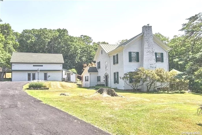 This stunning 5-bedroom, 3.5-bath Colonial, set on 1.9 picturesque acres, offers the perfect blend of timeless country charm and modern living. With hardwood floors throughout, spacious rooms, and plenty of natural light, the home is both elegant and inviting. In addition to the main house, the property includes a fully renovated, two-story carriage house with 2, 274 sq. ft. of flexible space, ideal for a guest suite, home office, or creative studio. An additional 800 sq. ft. storage shed in the backyard provides ample storage for tools or equipment. Located in a serene setting, this property offers privacy and outdoor space while still being close to local amenities-truly a unique find!