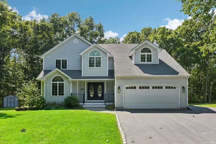 Nestled on a tranquil cul-de-sac, this stunning residence embodies a perfect fusion of modern luxury and classic elegance. With 5 spacious bedrooms and 2.5 meticulously designed bathrooms, this home spans a generous 4, 200 square feet and rests on a sprawling 0.63-acre lot. Inside you are greeted by an elegant foyer and den that sets the tone for the sophisticated living spaces beyond. The newly renovated kitchen is a chef&rsquo;s paradise, featuring top-of-the-line stainless steel appliances, including a sleek double oven, a gas cooktop with a convenient pot filler, a dedicated instant hot water faucet, garbage disposal, a walk-in pantry, and striking quartz countertops paired with a marble backsplash. The open floor plan seamlessly connects the kitchen to the inviting family room with fireplace and a picturesque breakfast nook, where you can enjoy tranquil views of your private wooded lot-perfect for both relaxing and entertaining. Adjacent to the kitchen, a walk-in pantry provides ample storage for all your culinary essentials. The home boasts two recently refinished bathrooms, fresh interior paint, updated exterior lighting, a new front porch, and new carpeting upstairs and in the basement. The refinished wood floors add a touch of timeless charm throughout. The expansive primary bedroom is a true retreat, featuring a tray ceiling, two walk-in closets, and a luxurious en suite bathroom with a jetted tub, separate shower, double sink vanity, and a convenient laundry chute. The home&rsquo;s appeal extends beyond its interiors with a fireplace, formal dining room, a cozy den or library room complete with custom built-ins and wine storage, and a welcoming foyer that exudes grandeur. Enjoy year-round comfort with 3 zone heating and air conditioning, an attached garage for two cars, and a whole-house generator. Stay connected and secure with Wi-Fi-enabled security cameras,  smart thermostats, and a smart-controlled four-zone sprinkler system. Downstairs, the finished basement offers versatile space for recreation and storage, while the outdoor area is designed for ultimate relaxation and fun. Venture outside to enjoy a private yard with scenic tree views featuring a hot tub, playset, outdoor speakers, and a gas line for your BBQ. Two sheds provide additional storage solutions. Experience the unparalleled charm and sophistication of this exceptional home. It&rsquo;s not just a house; it&rsquo;s a lifestyle waiting for you to enjoy!