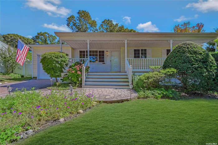 Have a green thumb? How about a paint brush? Little bit of effort and this home can shine again! Stunning paver driveway and walkway lead you to the front porch right out of the storybooks with gingerbread trim, mahogany decking and hooks for hanging plants, just add your rocking chair. The back deck is perfect for relaxing after weeding the perennial filled gardens - or coffee in the gazebo - or wine under the pergola.  Hardwood floors throughout the living room, dining room, hallway and all three bedrooms. Solid wood cabinets in the kitchen with granite countertops, 1 year new wall oven and matching stainless dishwasher and cooktop. Sunken den with vaulted ceiling, wood stove and Andersen slider to yard. The full bath boasts tile floors, tub/shower with fiberglass surround, volume ceiling and a single vanity. The Master bedroom has an attached half bath with pedestal sink and a door to the deck. Newer Pella windows and roof is about 10 years old. Full basement with access from the one car garage or the Den with Laundry, utilities and lots of room for family. Additional features include - Gas heat, Central Air, updated 200 amp electric, 2 attic access points, PVC fencing front and sides with chain link back. Spacious .30 acre fenced property - currently HALF wooded - so room for a pool, second garage or enjoy the privacy!  Taxes without STAR $10, 447.21