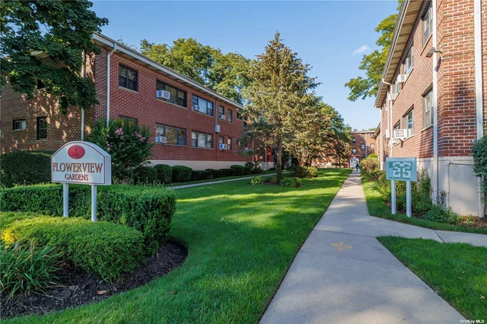 Welcome to the beautiful Village of Floral Park! This fabulous sun-drenched corner unit is in the ultra-quiet King building in Flowerview Gardens. Incredible location convenient to everything this wonderful Village has to offer - L.I.R.R. right down the block; Rec Center; Public Library; Post Office; shops and restaurants galore! This move-in ready second floor space features an entry foyer with double closet; large living room; dining area (that can be a second bedroom); renovated kitchen and bath and a large bedroom. This is a great opportunity to own instead of renting with all you need just blocks away...plus a quick commute to NYC! NOTE: 2.5% entrance fee paid by buyer at closing. Waitlist for on-site parking but permit for public lot conveniently located behind the building is available.