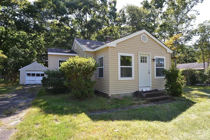 Beautifully renovated in 2019, this charming two-bedroom home features newer back roof,  flooring, windows, siding, raised panel doors, and renovated bathroom. The property features baseboard heating, attic, full basement and a detached one-car garage. All this and more set on over an acre of land in EAST MORICHES school district, approx. 1/4 mile from the water. This great Home is Ideally located near Belleview Beach, Terrell River County Park, and Webbys Park, (a bayfront beach and playground with beach access) and approximately an hour from Montauk, where you&rsquo;ll find an array of wineries, restaurants, shops, and more to explore. 3 high schools to choose from: Center Moriches HS, Eastport-South Manor Jr-Sr HS & Westhampton Beach Senior HS. Very Low Taxes $4, 672.37