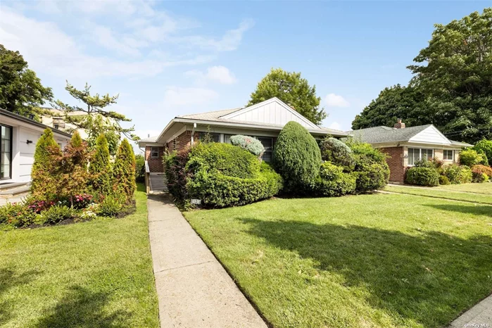 Well Kept Brick Detached Ranch House, 3 Bedrooms, 2 Full Baths, Lot 47&rsquo;x110&rsquo;, Building Size 26.5&rsquo;x53&rsquo; Spacious Living Room and Dinning Room, Master Bedroom with Master Bath, Eat-In-Kitchen, Terrace, Baronial Sized Basement with Sunny Family Room, connected through the Glass Door with a Backyard Patio, Play Room, Garage, Beautiful landscaping, Close to E, F Express Trains and LLRR, Highly Rated PS 196