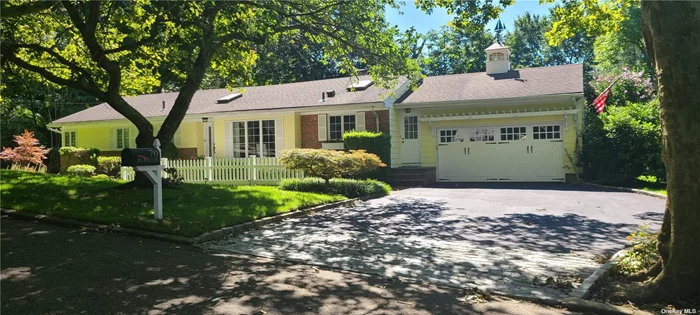 BEAUTIFULLY RENOVATED RANCH. OPEN FLOOR PLAN. GORGEOUS RED OAK FLOORS. GOURMET KITCHEN WITH VIKING APPLIANCES AND GAS COOKING! HIGH CEILINGS. ALL NEW BATHROOMS WITH RESTORATION HARDWARE CABINETRY. LOTS OF NATURAL LIGHT. ANDERSON WINDOWS AND DOORS. EXTENDED MEDIA ROOM. LARGE DECK . FULL FINISHED BASEMENT . 2 ZONE AC.  GREAT LOCATION. CLOSE TO TOWN, CSH LIRR AND SCHOOLS. BROKER OWNED.