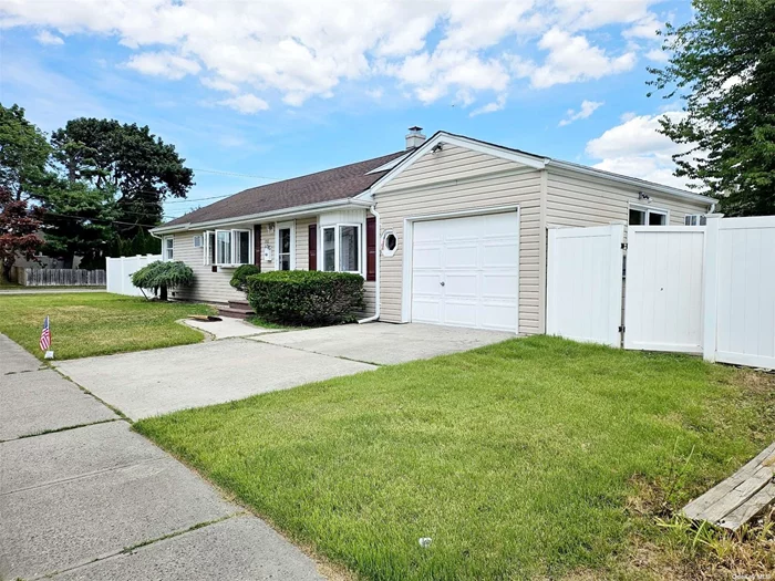 Amazing Corner House fully renovated, 3 bedrooms and extra family room, Large Living Room, formal dining room hardwood floors all over, kitchen with granite countertops and stainless steel appliances, wooded deck, backyard, parking for 2 cars, full finished basement, laundry room, gas boiler, close to Stewart Ave, Bethpage State Park, LIRR, and more. All Info Not Guaranteed, Prospective Buyer Should Re-Verify All Info By Self.