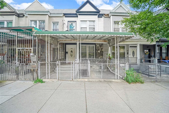 This is an oldie but goodie. A solid single family home in the Tremont section of the Bronx. As you enter the front yard, you are greeted by a well-maintained covered porch where one is sure to enjoy the cool summer breeze in the evening. From the foyer, a double-French door takes you to the spacious living room with ceiling and another set of doubled-French door that leads to the formal dining room. In the rear of the home, an island-kitchen awaits with more than enough cabinets, a doubled-sink, a laundry room and a full bathroom. On the 2nd level, 4 bedrooms and 1 full bathroom with plenty of hallway closets. The maintains most of its original features. Such as, hardwood flooring, doors and door trims, and crown molding. The hot water heater and boiler were recently replaced. The roof has also been repaired this year. The property needs some TLC and IT IS BEING SOLD IN AS IS CONDITION.