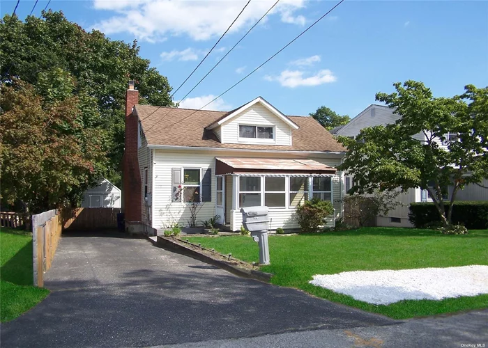 Welcome to this beautiful 3 bed 2 bath Cape home that offers both indoor & outdoor living space! A Living Room featuring a wood burning fireplace. Full finished basement with 3/4 Bath & exterior entrance. Spacious backyard with fenced yard and a big shed for storage. Located close to shops, the LIRR and 15mins away from MacArthur Airport!