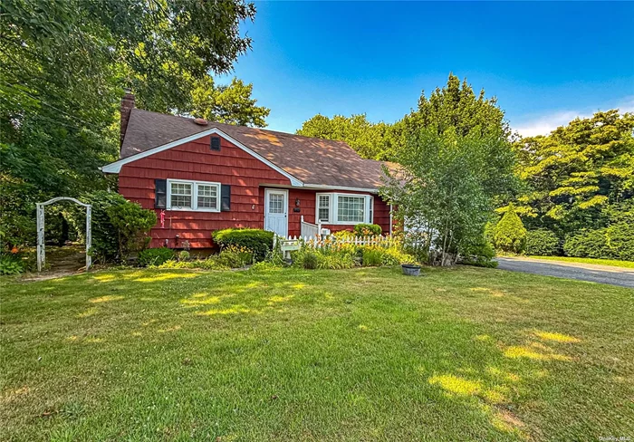 Lovely Cedar Shingle Expanded Cape with Architectural Roof, Thermopane Windows, Pre-cast Cesspool, 150amp Electric, Blacktop Driveway, Hardwood Floors throughout, 3/4 Basement with Outside Entrance, Partially Finished, Peerless Cast Iron with Riello Head Furnace, Low Line Septic, Three Zone Hot Water Heat, Drywell for Laundry, Small Wood Rear Deck, Level Rear Yard.