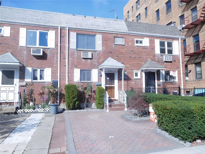 NEAR LIRR BROADWAY STATION, TOWN HOUSE 3BR, 1 FULL BATH, 2 HALF BATH, FINISHED BASEMENT, WOOD FLOOR, 2 CAR PARKING, FENCED BACKYARD, 1 BLOCK OF NORTHEN BLVD. CONVIENCE TRANSPORTATION AND SHOPPING, EASY TO SHOWING. Income and credit check required.