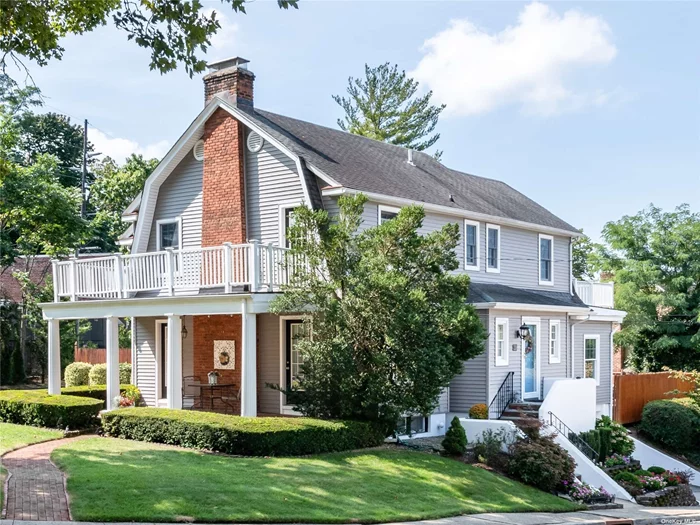 Discover this charming 4-bedroom Manhasset Colonial, featuring a grand entry foyer that sets the tone for the formal living room with glass doors leading to an open and inviting porch. The kitchen with a separate breakfast nook and mudroom, flows into the formal dining room. The den with sliding doors provides seamless access to a backyard oasis designed for entertaining, complete with multiple patios, an in-ground pool and plenty of space for outdoor play. A powder room completes the first floor. The second level includes a primary bedroom with an ensuite bath, three additional bedrooms, and a second full bath. With attic access for storage and a basement offering laundry, storage, and access to the 2-car garage, this home is both functional and inviting. Ideally located near the train, town, and schools, this property blends convenience with comfort in a prime location.