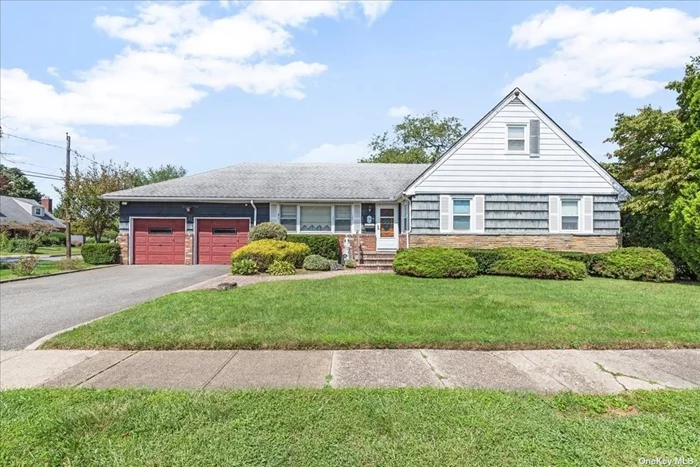 Welcome to this spacious, 5 bedroom 2 and a half bath Farmranch situated on a 100x100 lot in Bethpage School District! This custom built home features hardwood floors in LR/DR, updated windows, 2 car garage, inground sprinklers, finished basement with outside entrance, gas heat and updated electric! With almost 2000 square feet of living, this one of a kind home checks off all the boxes for all the I wants you want! Conveniently located near LIRR, town shopping, Bethpage Golf Course, and local highways, this Bethpage beauty won&rsquo;t last!