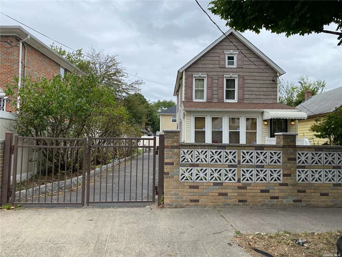 Calling all investors and buyers with a vision.  This home offers the potential of becoming a legal 2 family home (proper permits required).  Enter into a covered front porch in this traditional colonial home. Living room, dining room and eat in kitchen on the main floor. 2 bedrooms and a full bath on the 2nd floor.  Full, unfinished basement.  Driveway and a nice fenced backyard.