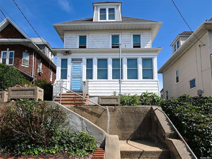 Large 2.5-story meticulously kept Charming old world 2-family with finished attic room, plus storage room. 1st floor: 2-bedrooms-5room apt and 2nd & 3rd floor 2-bedroom duplex. OSE, open basement with laundry room.