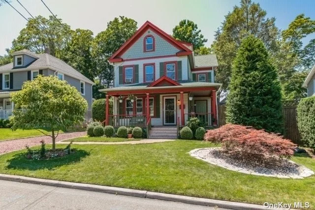 Welcome to a stunning colonial gem that beautifully captures the elegance of early 1900s architecture while seamlessly blending modern comforts. This meticulously updated victorian townhouse style home features 2-3 bedrooms and 2 full baths, ensuring both style and functionality for today&rsquo;s lifestyle. Step inside to be greeted by a lovely entryway that sets the tone for the rest of the home. The formal sunlit living room exudes warmth and character, perfect for gathering with loved ones or enjoying quiet moments. Adjacent to this is the formal dining area, a delightful space for hosting dinner parties and family celebrations. At the heart of the home lies a beautifully updated white kitchen, complete with newer appliances that make culinary adventures a joy. The spacious and sunny family room invites relaxation and casual gatherings, while a versatile office/bedroom offers the flexibility to suit your needs. Outside, discover a private oasis that feels like a serene zen garden, meticulously landscaped with specimen plants that create a tranquil retreat. This outdoor space is perfect for unwinding after a long day or enjoying morning coffee in peace on the wrap around front porch. Centrally located in the vibrant village of Huntington, this home is just moments away from shopping, parks, fine dining, beaches, hiking , houses of worship, trains as well as minutes from either Northport or Cold Spring Harbor!!. Experience the perfect blend of classic charm and modern living in a prime location that truly has it all. Don&rsquo;t miss your chance to call this enchanting property your home!!