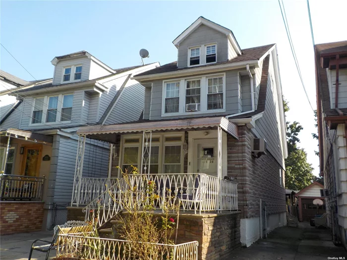 Welcome to this spacious single-family home located in the heart of South Ozone Park. Offering approximately 1, 682 sq. ft. of living space, this home features 4 well-sized bedrooms and 1.5 bathrooms. The property includes a detached 1-car garage, perfect for parking or additional storage. Conveniently located near schools, shopping, and transportation. Property is being sold in as is condition with occupants. External viewing only.