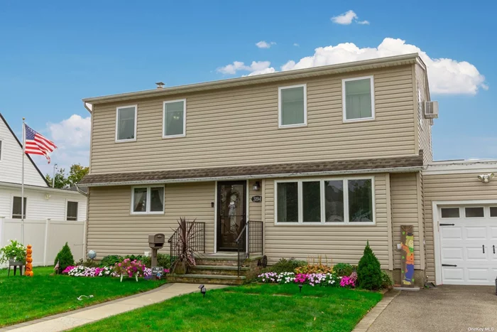 Welcome to this beautifully maintained 4-bedroom, 2-bathroom colonial home, ideally located in the heart of Levittown. This property features a possible mother-daughter with proper permits, offering the perfect blend of privacy and togetherness. This home includes 2 bedrooms on each floor along with generous space in both kitchens and living rooms. Step inside to discover hardwood floors that flow seamlessly throughout the open floor plan. The spacious living area is perfect for entertaining. The manicured property showcases a lovely outdoor space. One of the few rare full basements which provides additional storage and potential for customization to suit your needs. Taxes do not reflect STAR exemptions. Don&rsquo;t miss the opportunity to make this charming home your own! 12 Month Home Warranty available for Purchase.